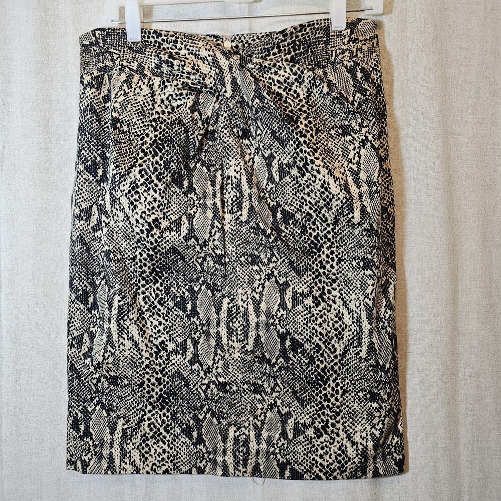 Michael Kors Womens Size 10 Pencil Skirt Snake Print Tan Black Office Career